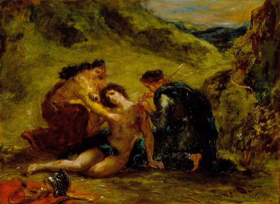 Święty Sebastian z świętą Ireną i towarzyszem - Eugène Delacroix