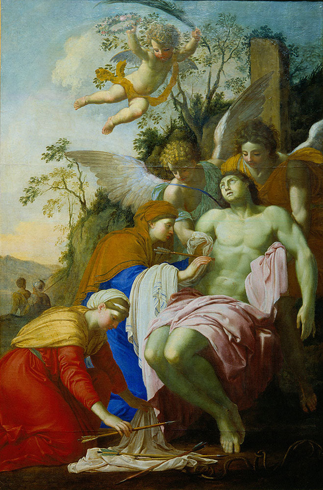 Święty Sebastian uratowany przez Irène - Eustache Le Sueur
