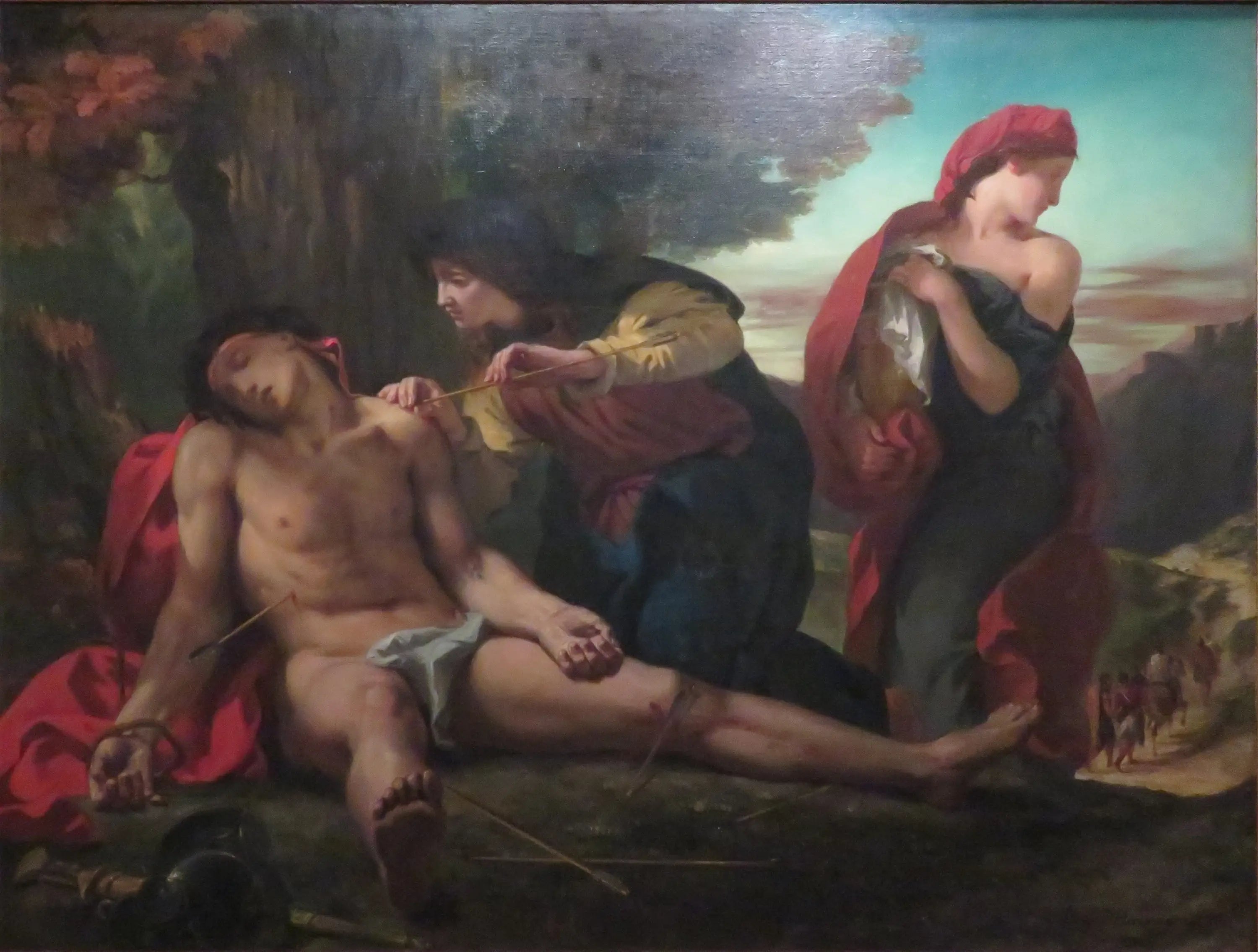 Reproduction du tableau « Saint Sébastien secouru par les saintes femmes - Eugène Delacroix » par Alpha Reproduction en peinture à l’huile