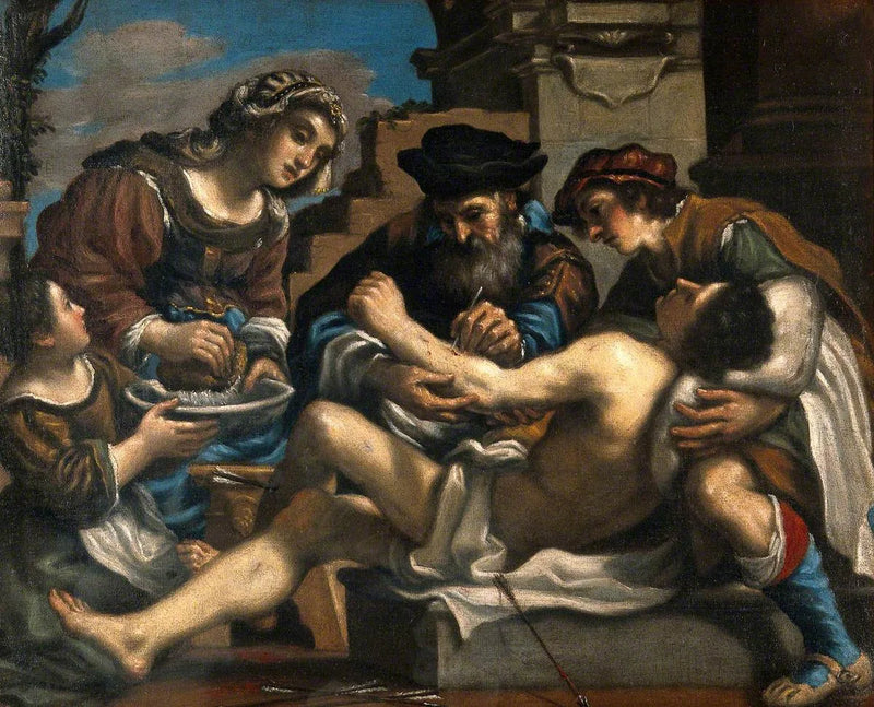 Święty Sebastian uratowany przez chirurga i innych - Guercino
