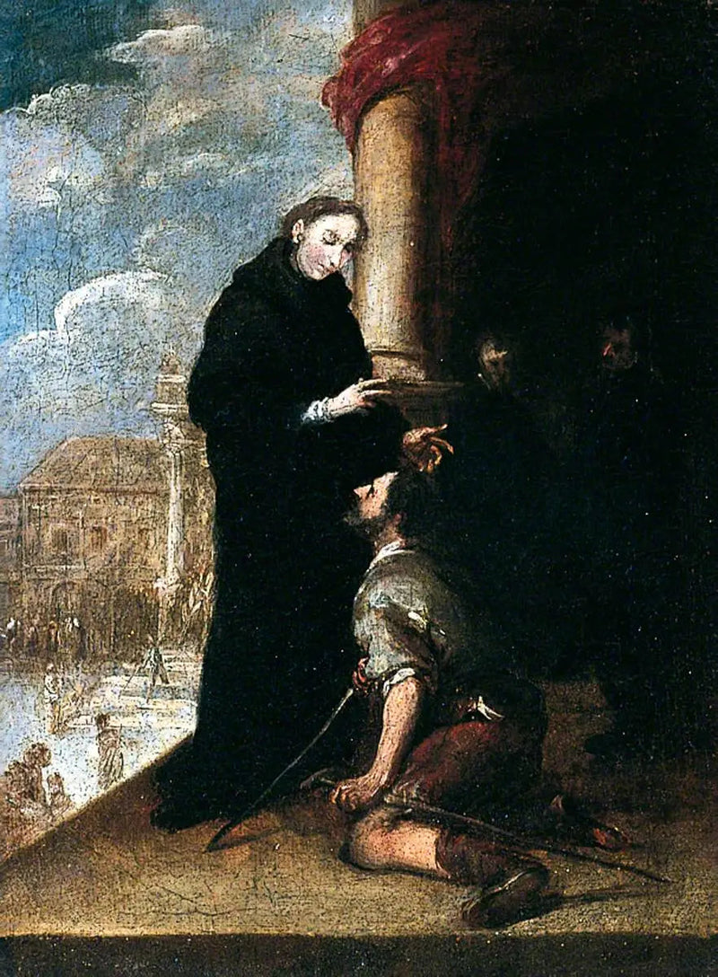 Święty Tomasz z Villanovy uzdrawiający kulawca - Bartolomé Esteban Murillo