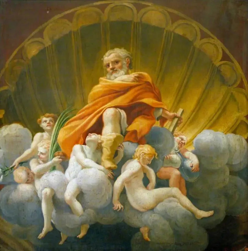 Święty Tomasz otoczony aniołami (kopia freski z kopuły katedry w Parmie) - Antonio da Correggio