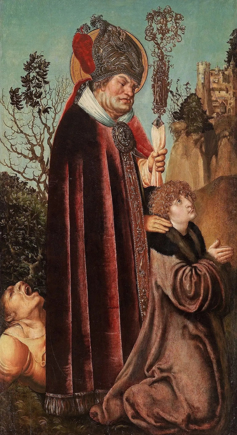 Święty Walenty i darczyńca klęczący - Lucas Cranach Starszy