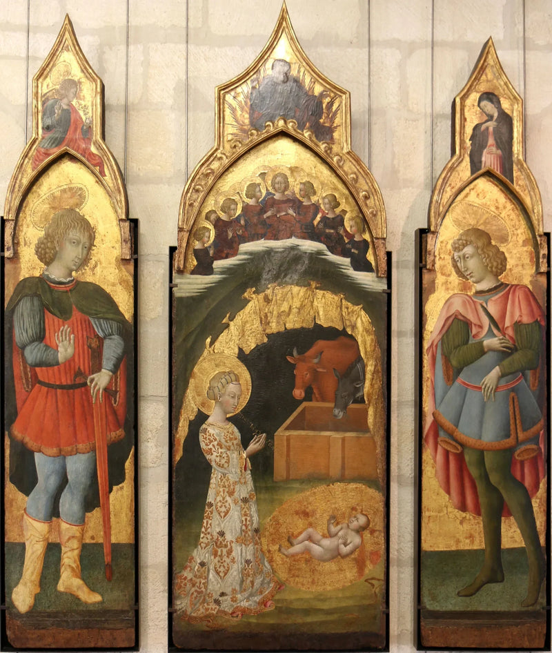Święty Vittorin (?) (powyżej: Anioł Zwiastowania) - Giovanni di Paolo