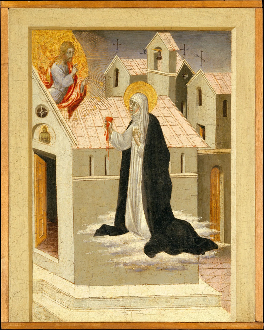 Święta Katarzyna ze Sieny wymienia swoje serce z Jezusem Chrystusem - Giovanni di Paolo