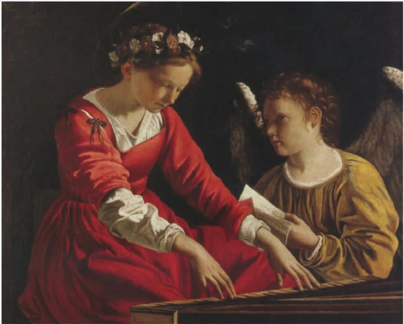 Święta Cecylia z aniołem grającym na lutnią - Orazio Gentileschi