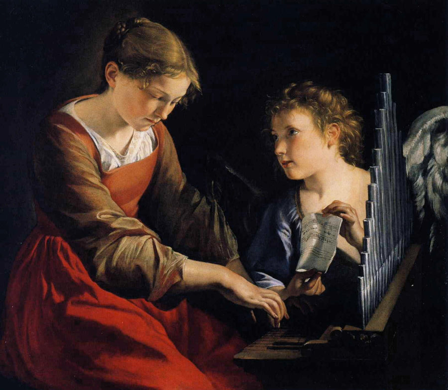 Święta Cecylia z aniołem - Orazio Gentileschi