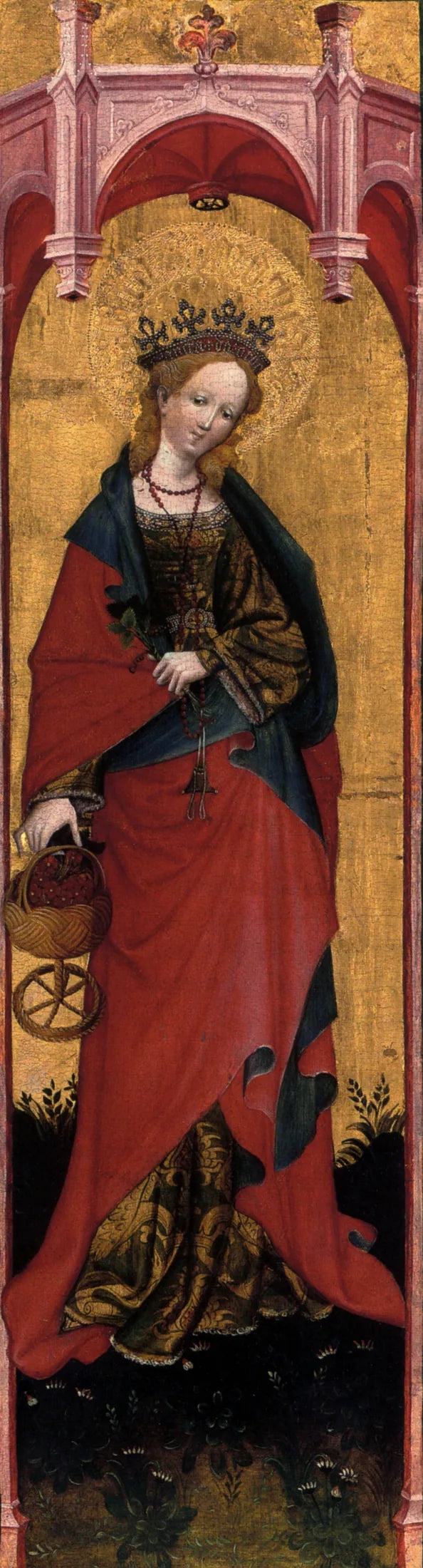 Święta Dorota z kościoła Świętej Walburgi w Soest, skrzydło tabernakulum - Conrad von Soest