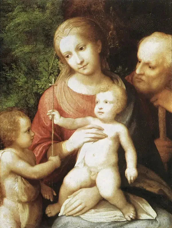 Święta Rodzina z małym św. Janem Chrzcicielem - Antonio da Correggio