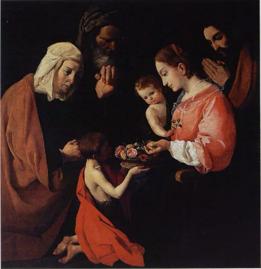 Święta Rodzina z małym św. Janem Chrzcicielem i jej rodzicami - Francisco de Zurbarán