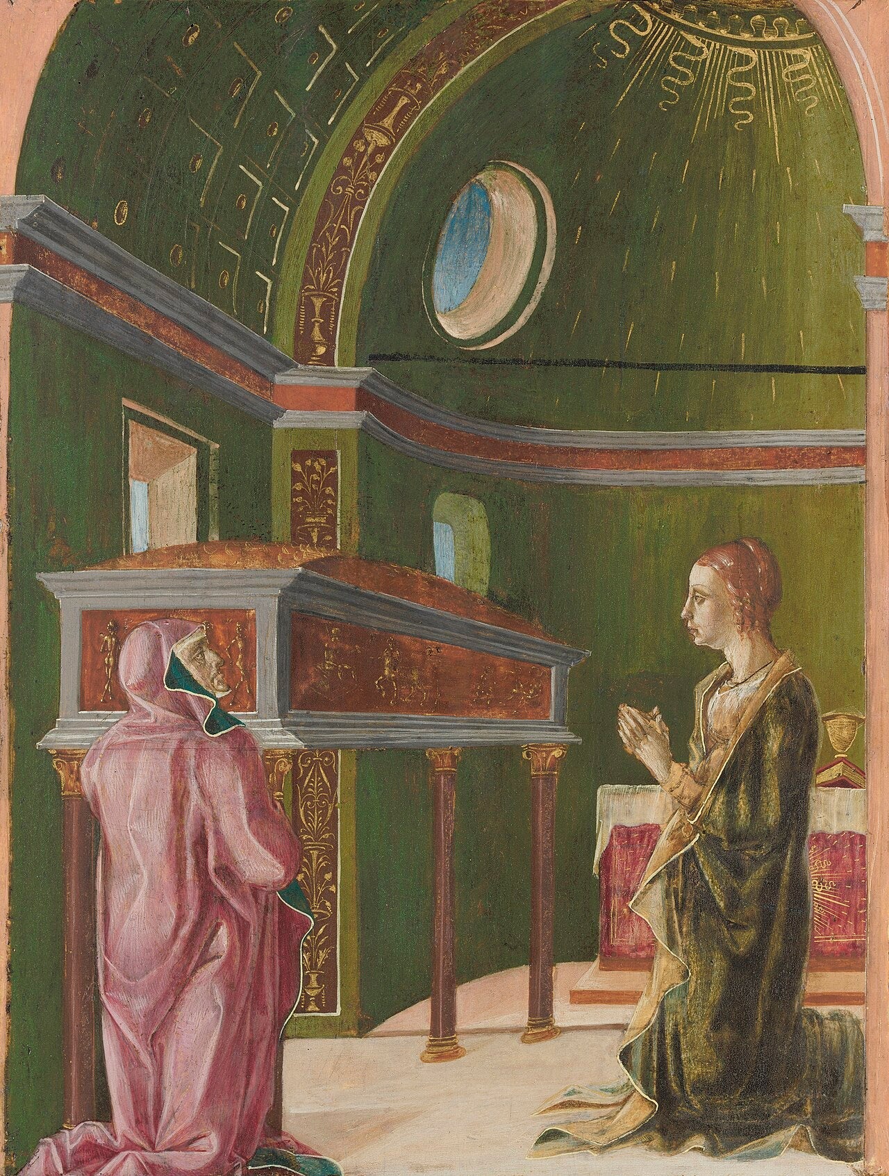 Sainte Lucie et Sainte Eutychia au sanctuaire de Sainte Agathe - Cosmè Tura - Alpha Reproduction