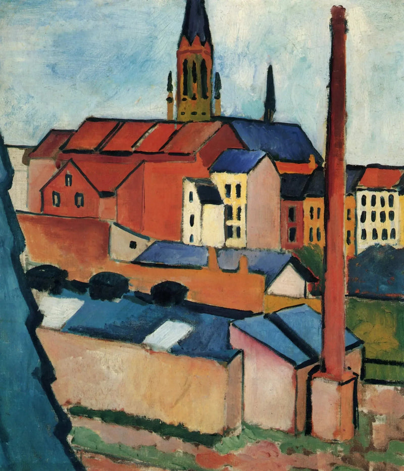 Święta Maria z domami i kominem (Bonn) - August Macke