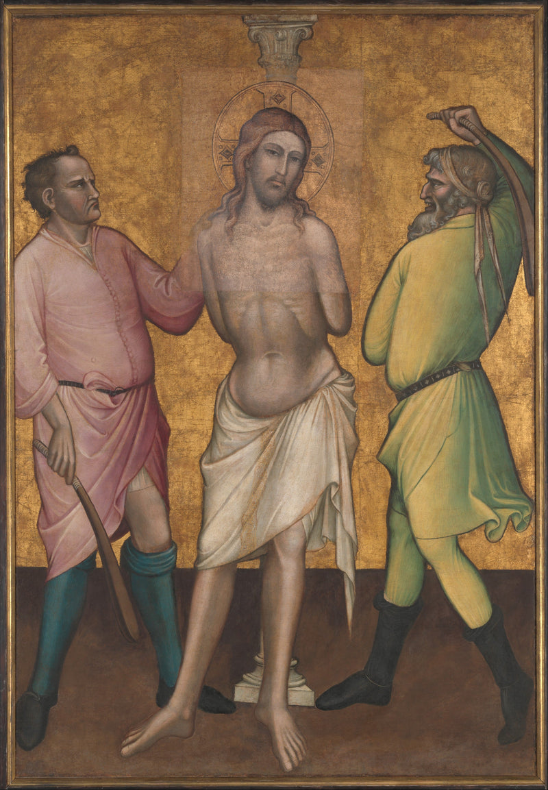 Święta Maria Magdalena trzymająca krucyfiks; (od tyłu) Biczowanie - Spinello Aretino