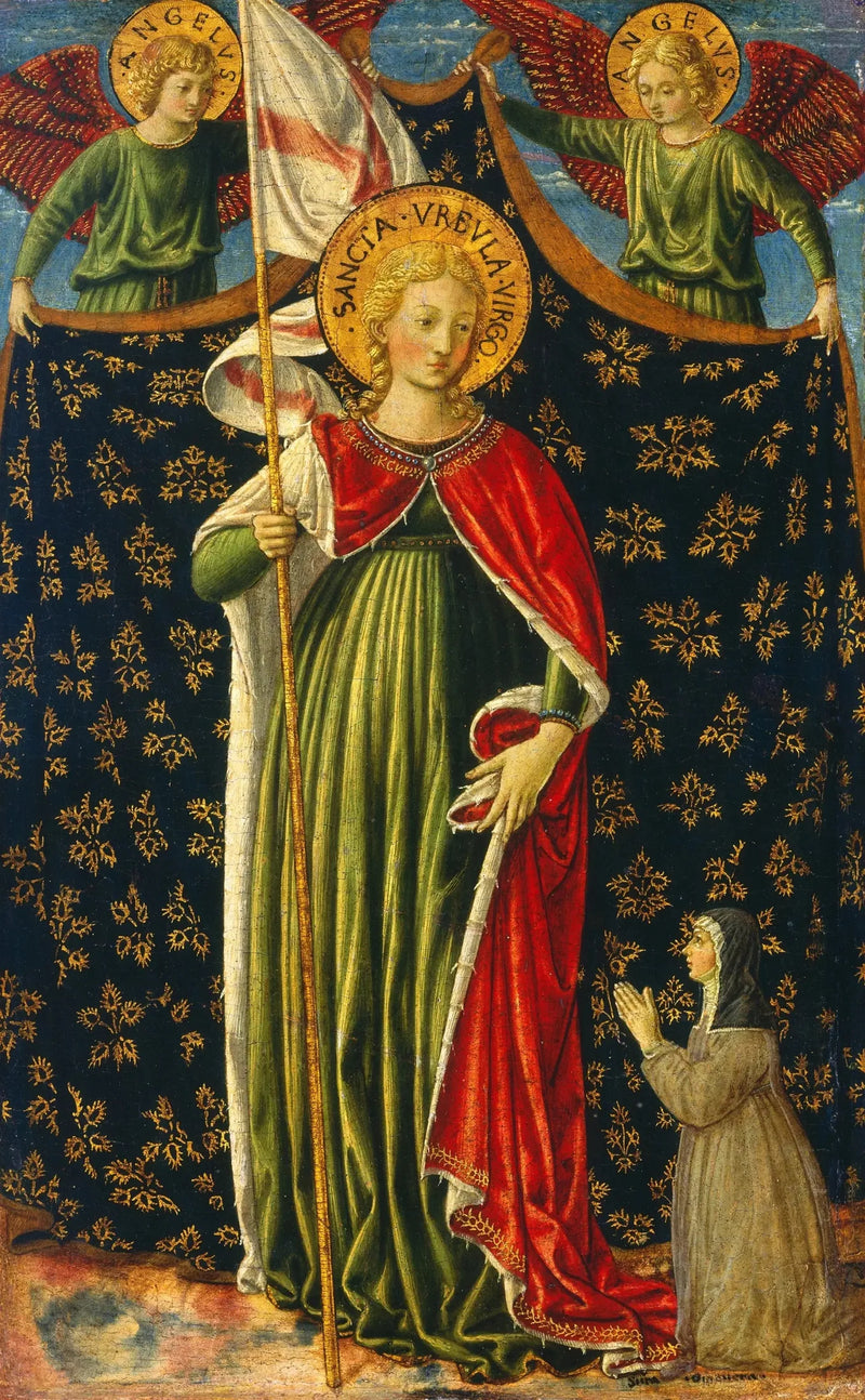Święta Urszula z dwoma aniołami i darczyńcą - Benozzo Gozzoli