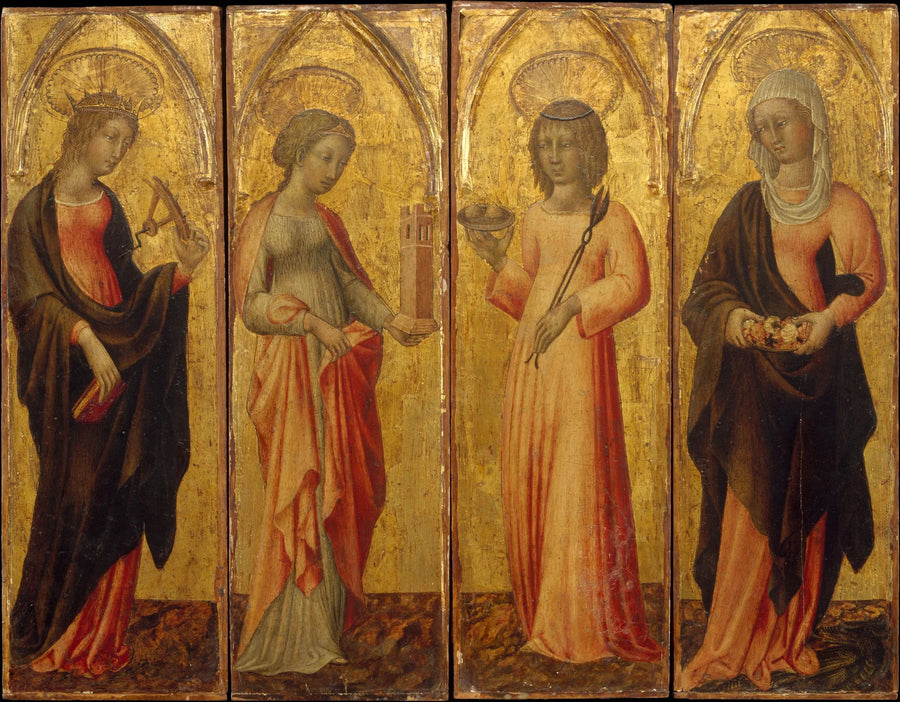 Święta Katarzyna Aleksandryjska, Broda, Agata i Małgorzata - Giovanni di Paolo