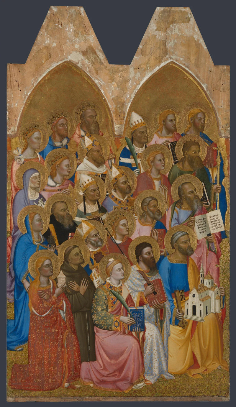 Święci adoratorzy: Główny panel po lewej stronie - Jacopo di Cione