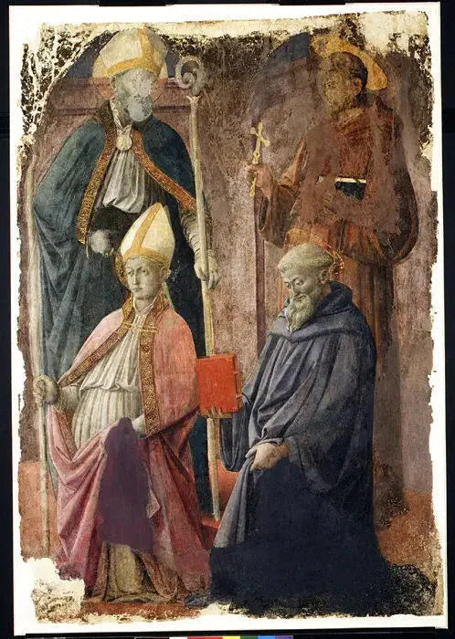 Święci Augustyn i Franciszek, biskup Święty, oraz Święty Benedykt - Fra Filippo Lippi