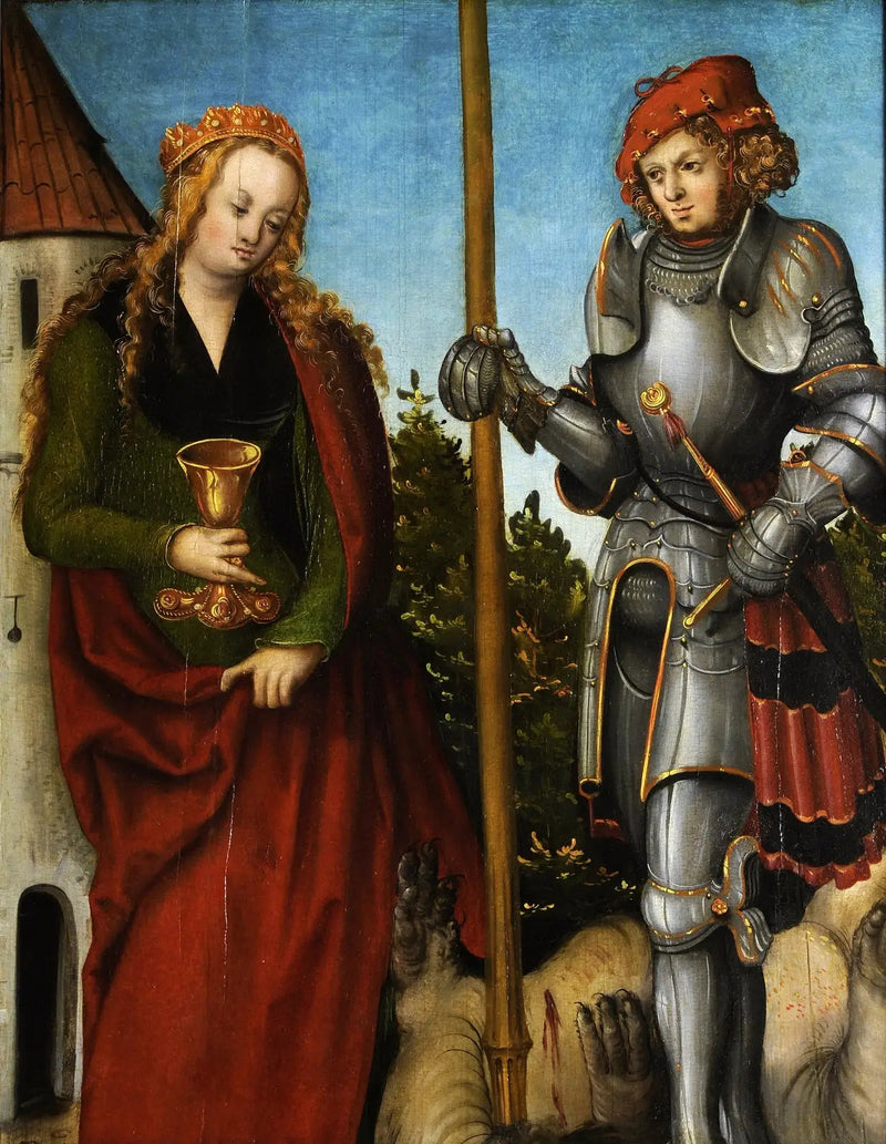 Święci Jerzy i Barbara - Lucas Cranach Starszy