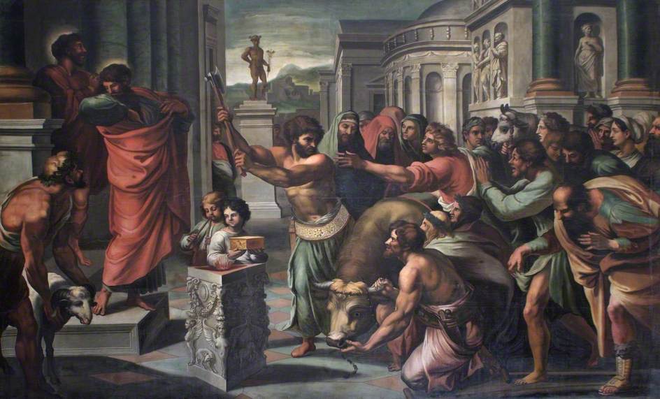Reproduction du tableau « Saints Paul et Barnabé à Lystre - Raphaël Sanzio » par Alpha Reproduction en peinture à l’huile