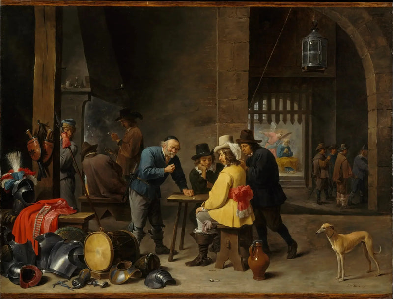 Sala wartownicza z Darem św. Piotra - David Teniers Młodszy