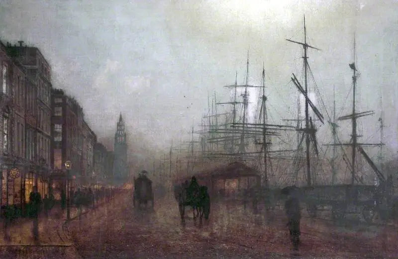 Salthouse Dock, Liverpool, 1884 - John Atkinson Grimshaw image 1 tableau peint à l’huile sur toile