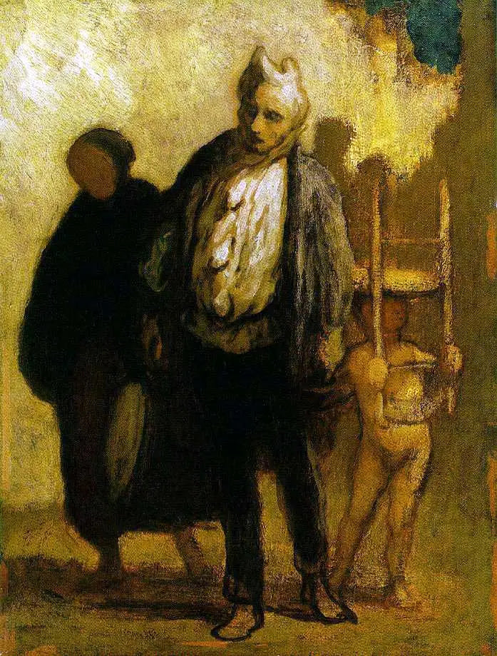 Wędrowni akrobaci - Honoré Daumier