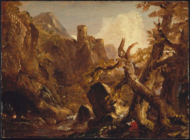 Salvator Rosa rysujący bandytów - Thomas Cole