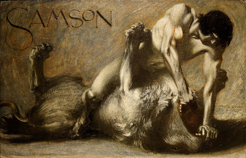 Samson. Walka z Lwem - Franz Von Stuck