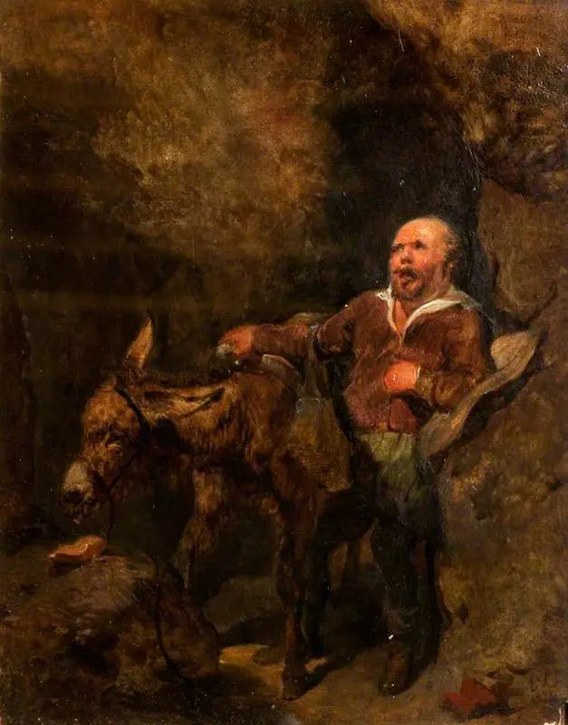 Sancho Panza i Grisonant (fragment z „Don Kichote” Cervantesa) - Edwin Henry Landseer