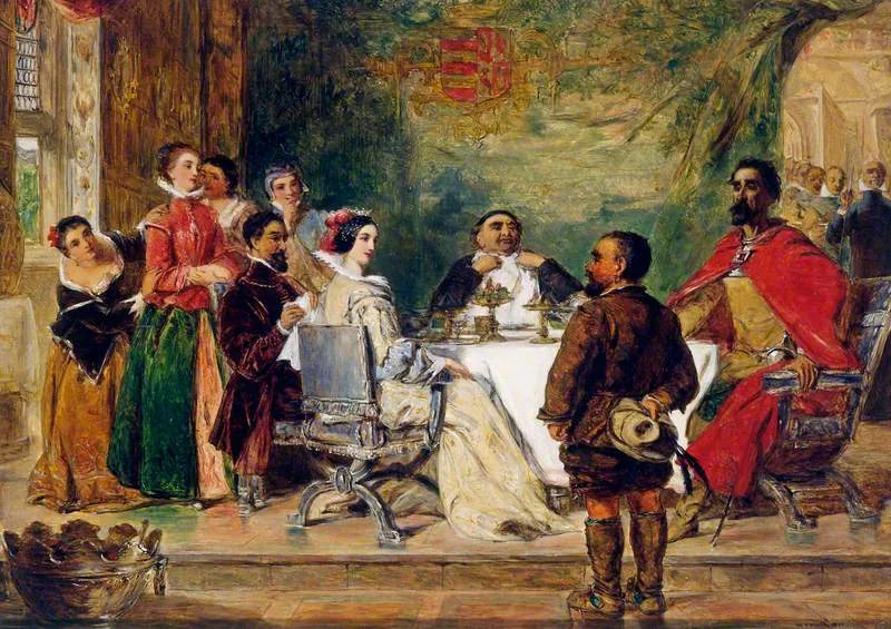 Sancho Panza raconte une histoire au duc et à la duchesse (extrait de « Don Quichotte » de Cervantès) - William Powell Frith
