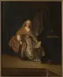 Saskia w bogatej sukni jako Betszeba (sama) z listem od Dawida - Rembrandt