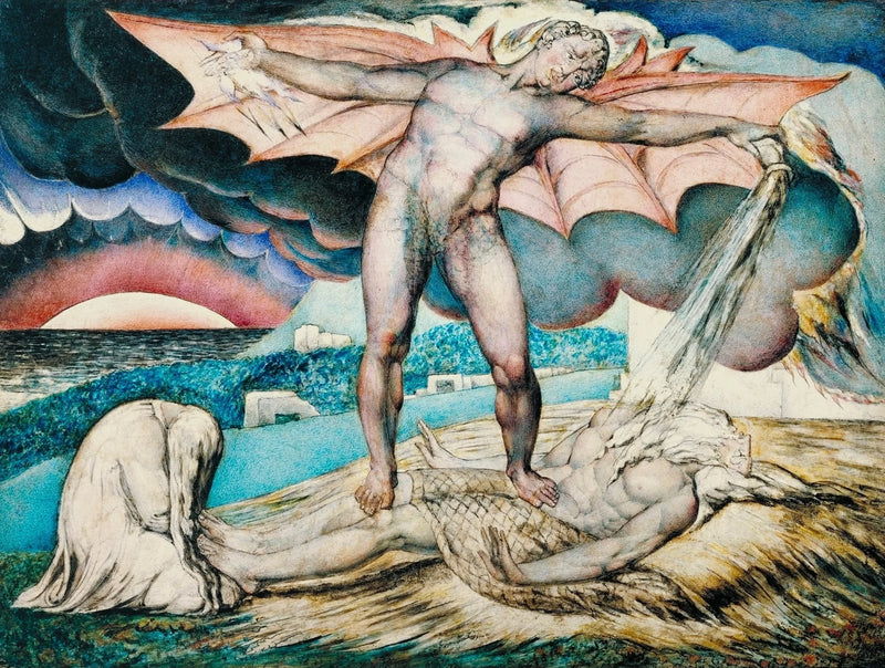 Satan karci Joba bolesnymi ropniami - William Blake