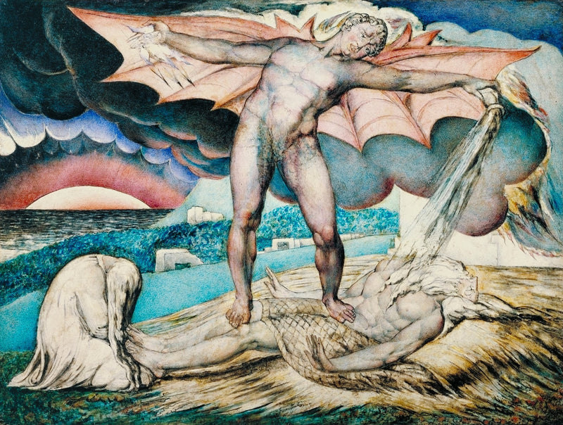 Satan karci Joba bolesnymi ropniami - William Blake