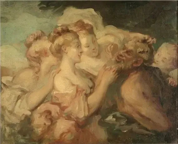 Satyry i bacchantki - Jean-Honoré Fragonard