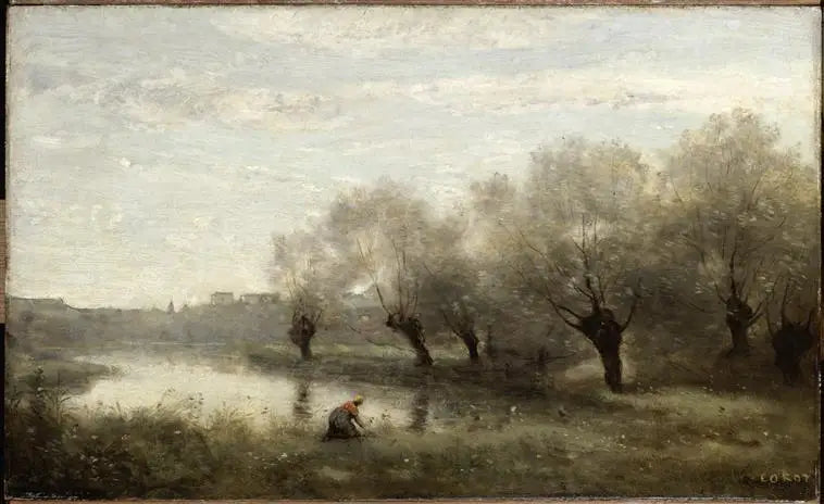 Saulaie na czubku mokradła - Jean-Baptiste Camille Corot