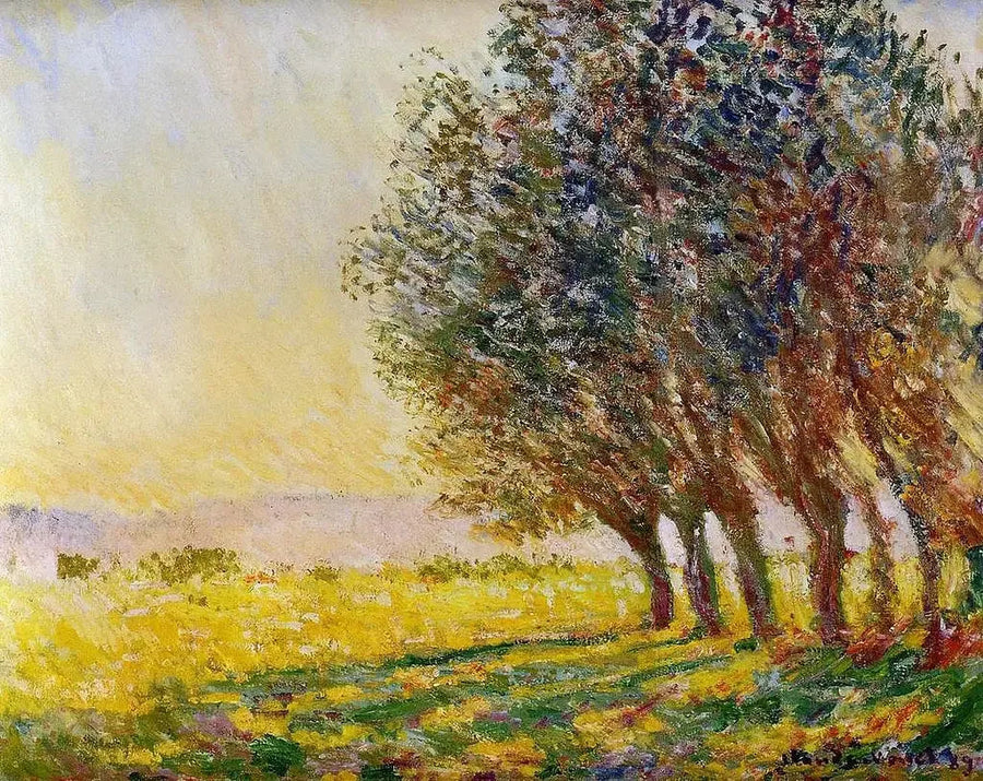 Wierzby w zachodzącym słońcu - Claude Monet