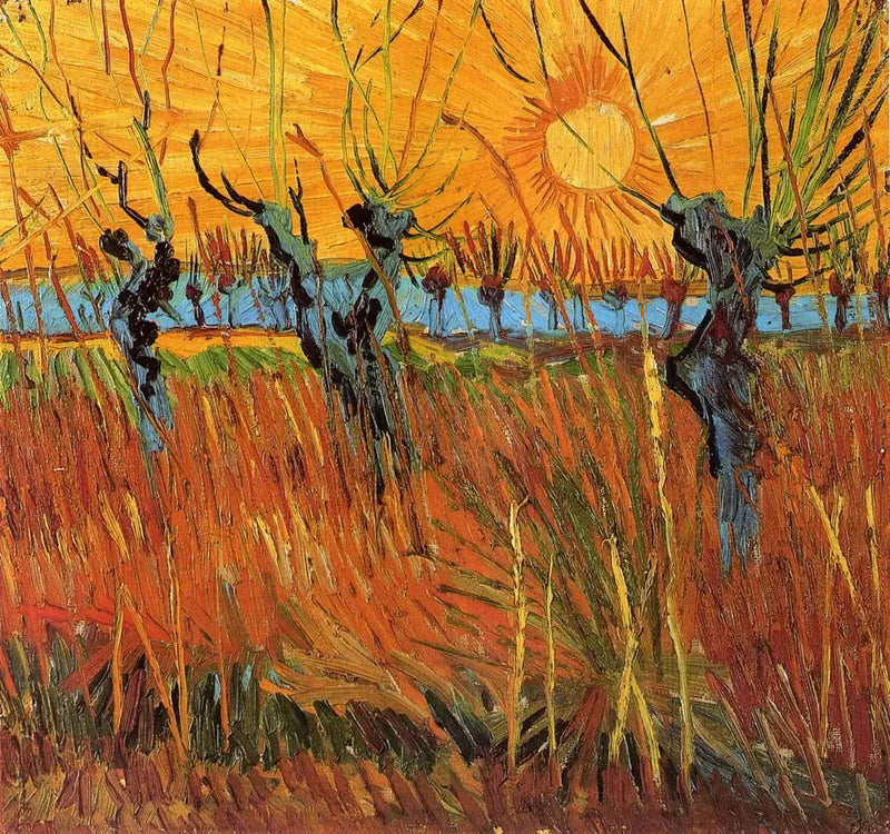 Wierzby w zachodzącym słońcu - Vincent van Gogh