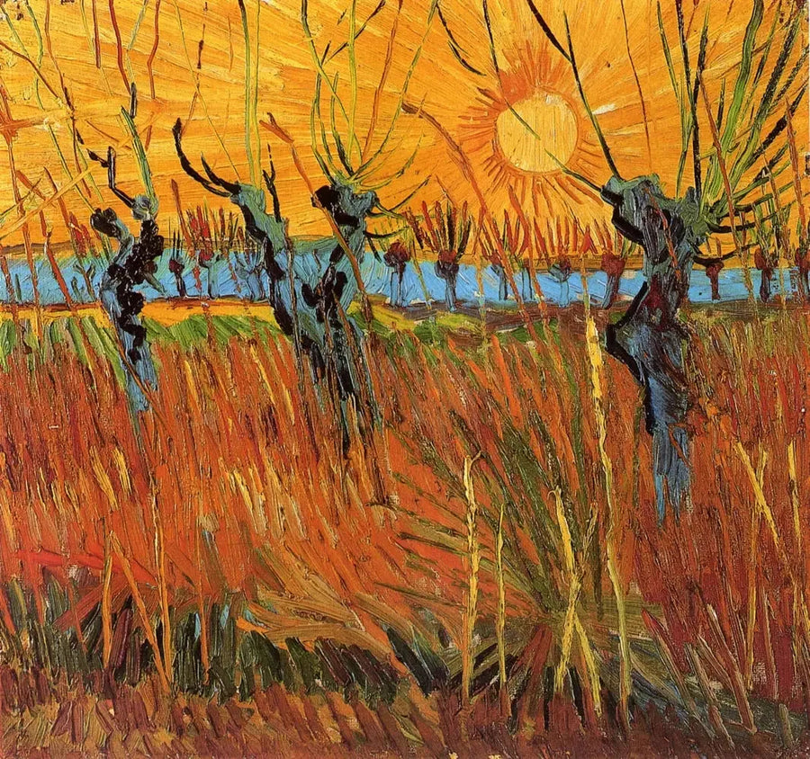 Wierzby w zachodzącym słońcu - Vincent van Gogh