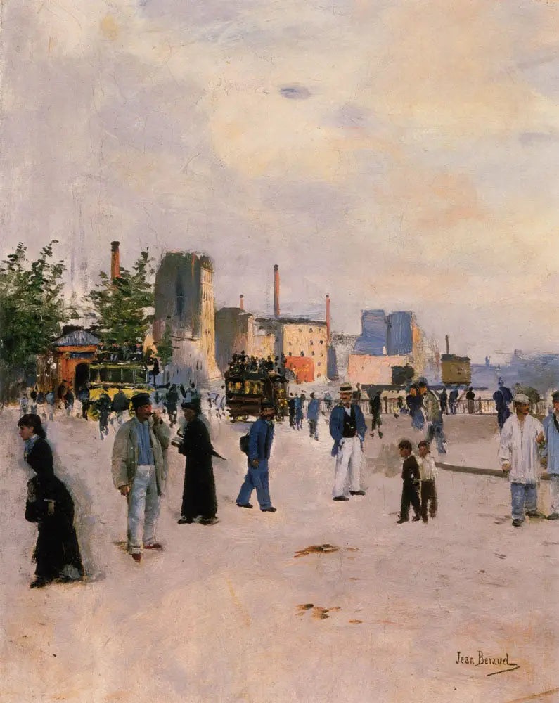 Scena z kominami fabryk - Jean Béraud