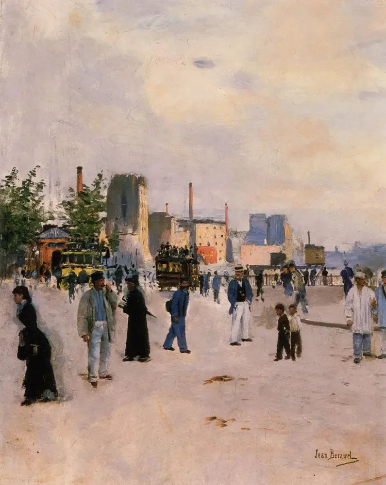 Scena z kominami fabryk - Jean Béraud