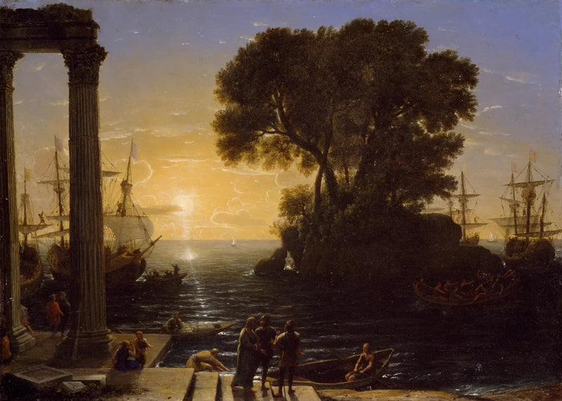 Scena nadbrzeżna z załadunkiem świętego Pawła - Claude Lorrain