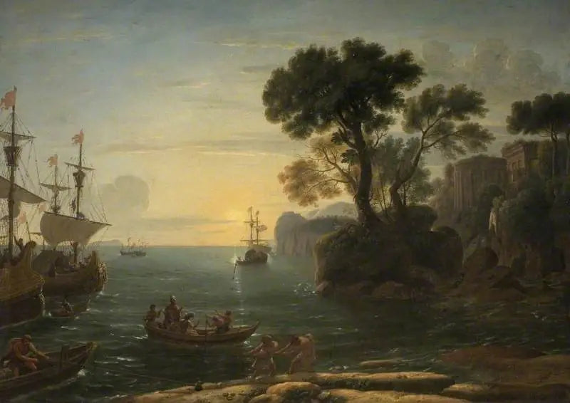Scena nadmorska z lądowaniem Eneasza w Lacjum - Claude Lorrain