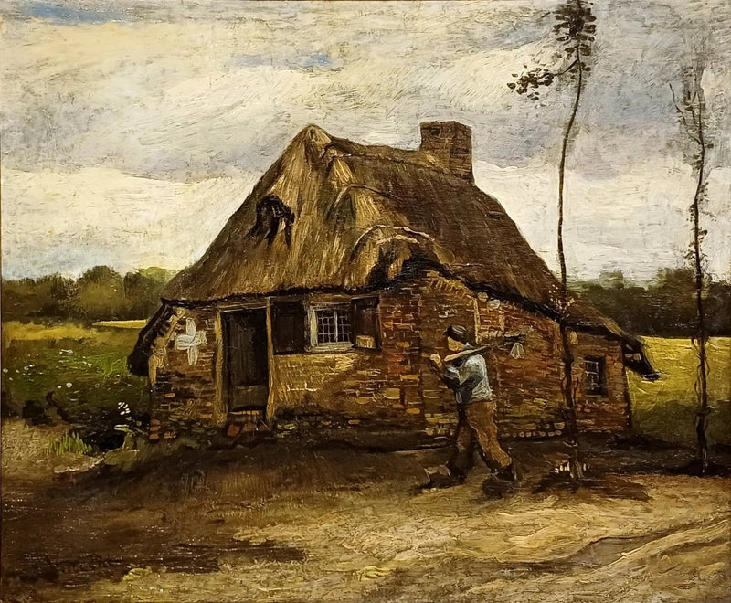 Scena z chaty z chłopem wracającym do domu - Vincent van Gogh
