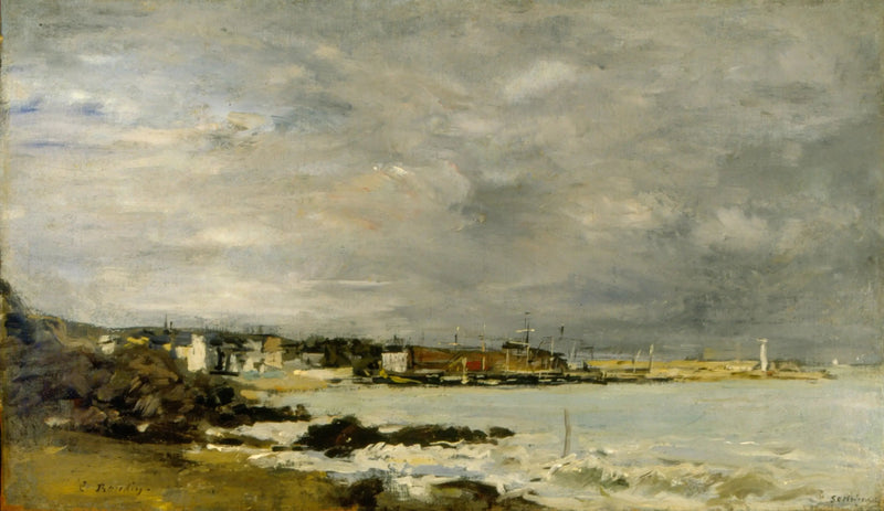Scena plażowa i rafy - Eugène Boudin