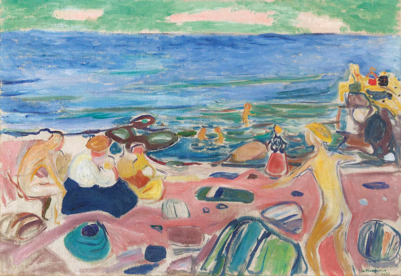 Scena kąpieli w Åsgårdstrand - Edvard Munch