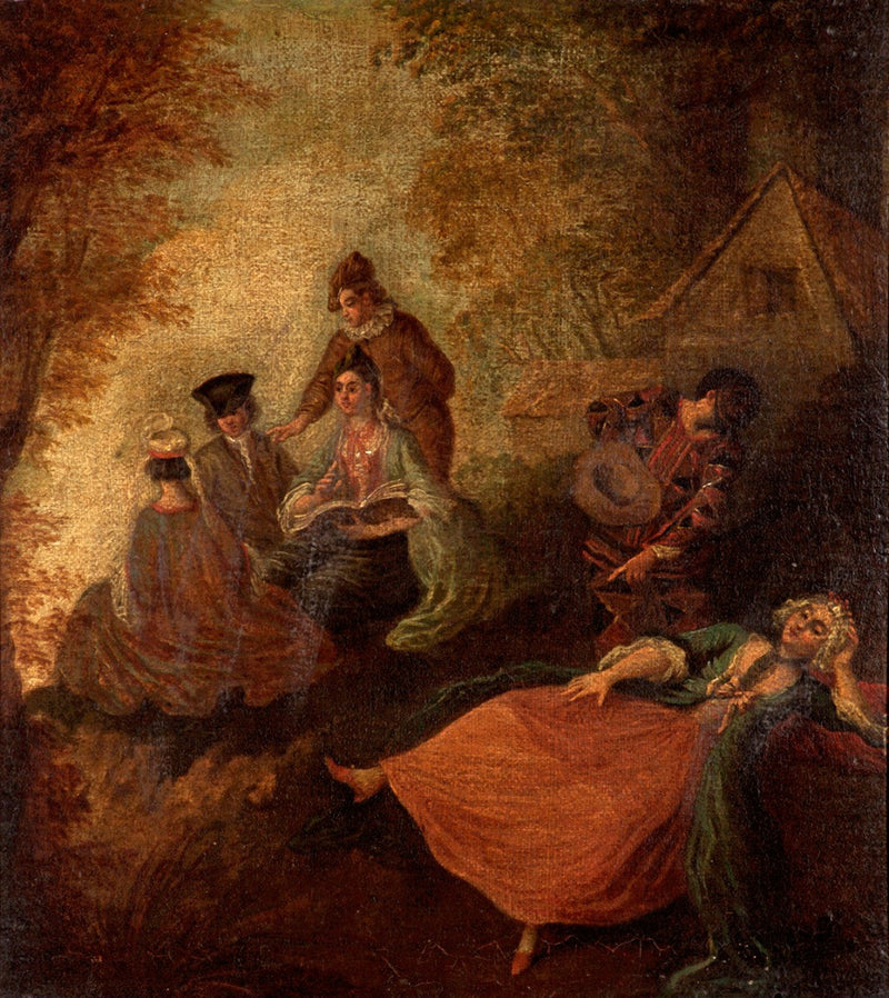 Scena ogrodowa z postaciami - Antoine Watteau