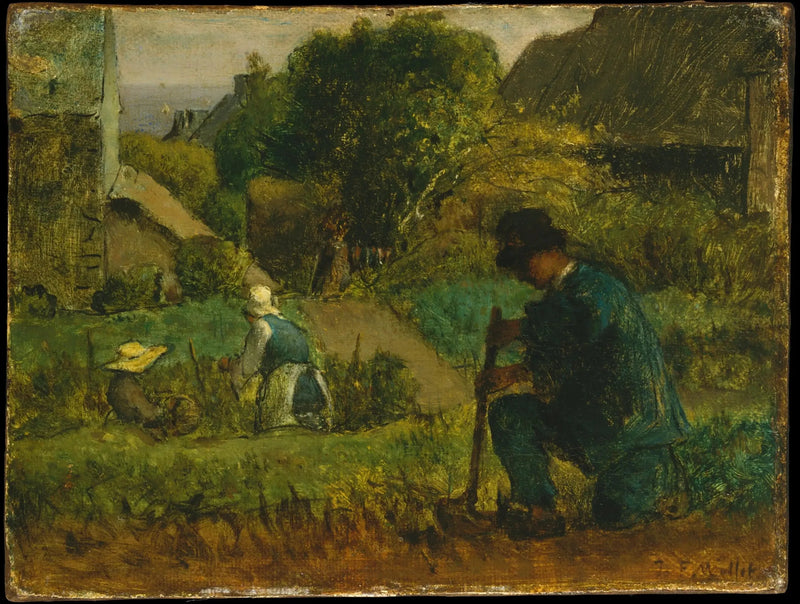 Scena z ogrodu - Jean-François Millet