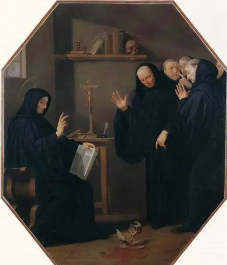 Scena z życia świętego Benedykta. Kielich z zatrutym winem - Philippe de Champaigne