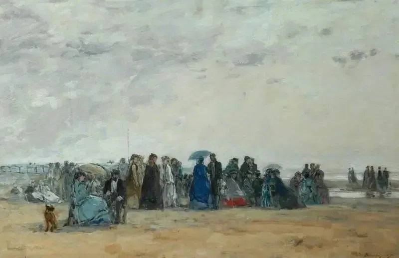 Scena plażowa przy niskiej wodzie - Eugène Boudin