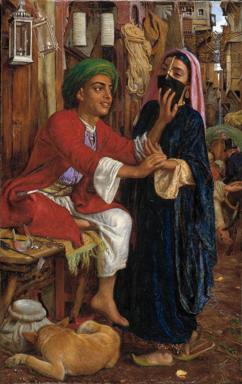 Scena uliczna w Kairze: Dworska scena od Producenta Lampionów - William Holman Hunt